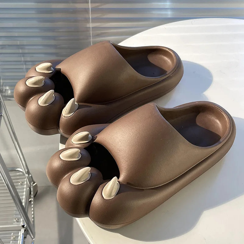 Cute Tiger Paw Cartoon Slippers – Unisex Funny Outdoor Summer Slides Featuring Bear & Cat Claw Design for Novelty Slide Footwear