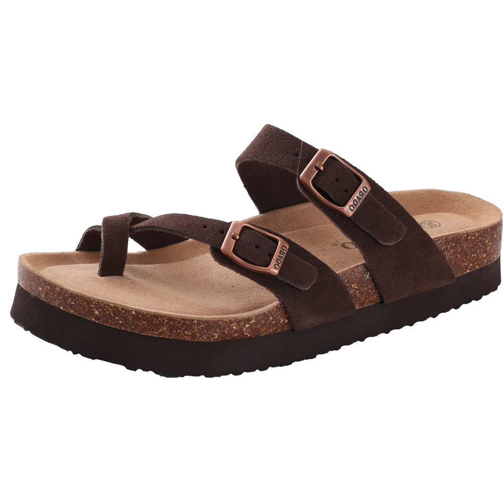 Comwarm Arch Support Suede Mules – Unisex Cork Sole Clogs for Home, Beach, Outdoor Comfort & Stylish Everyday Footwear