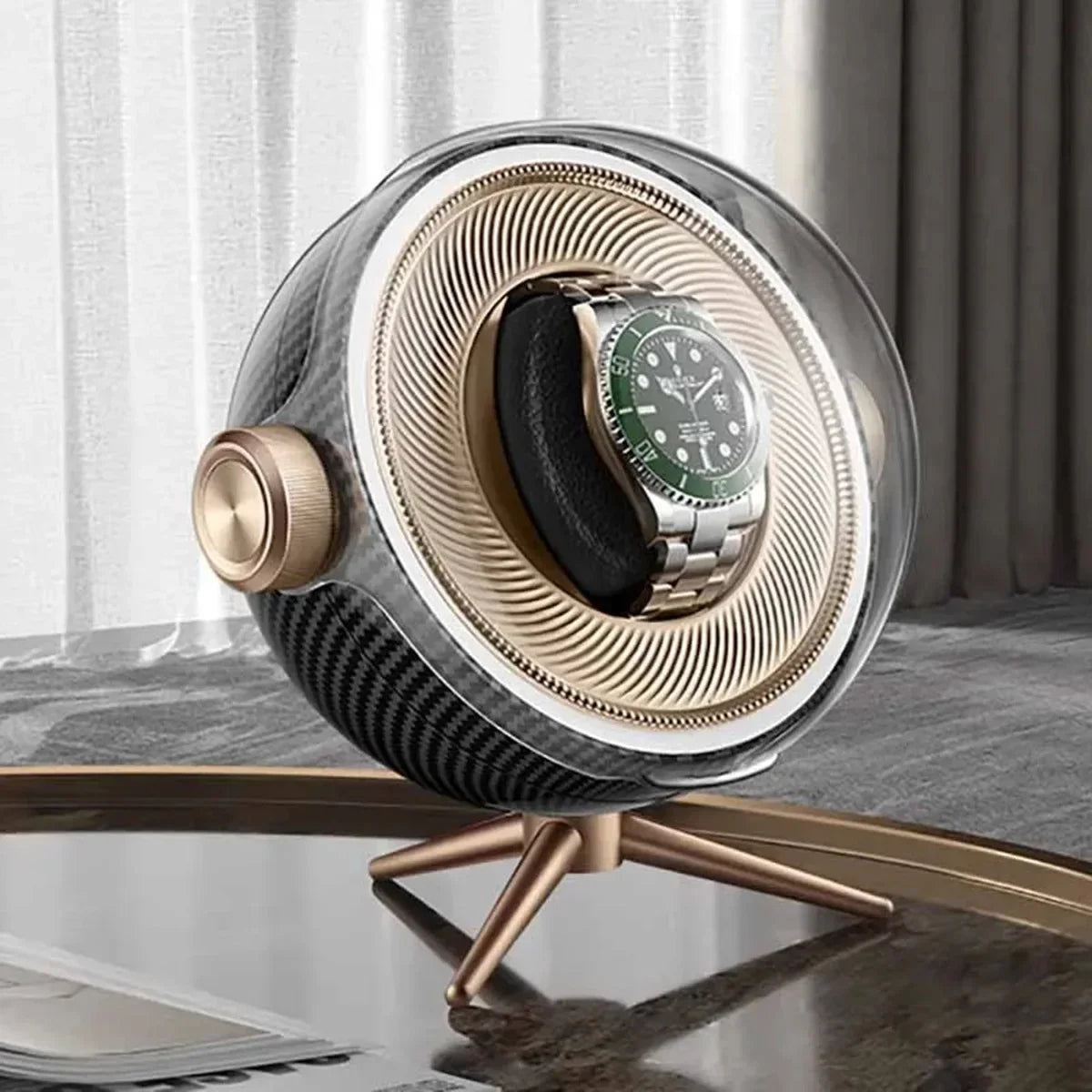 Luxury Automatic Watch Winder – Zero Magnetism Silent Storage Box with LED for Mechanical Watches, Bedside Display, or Gift Showcase