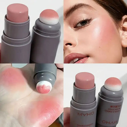 Double-Ended Blush Stick – Long-Lasting Natural Matte Cream Rouge for Monochrome Makeup Looks with Seamless, Smooth Color Blending