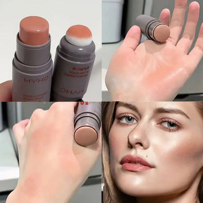 Double-Ended Blush Stick – Long-Lasting Natural Matte Cream Rouge for Monochrome Makeup Looks with Seamless, Smooth Color Blending