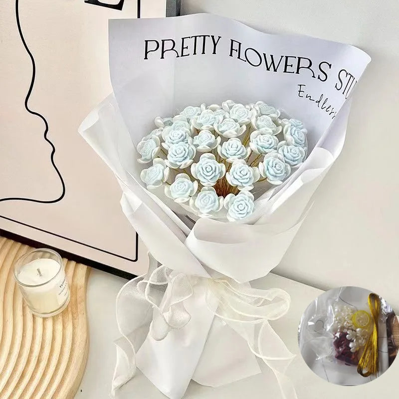 DIY Rose Bouquet Material Bag – 33pcs. Handmade Romantic Valentine’s Gift That Lasts Forever for Your Girlfriend or Loved One