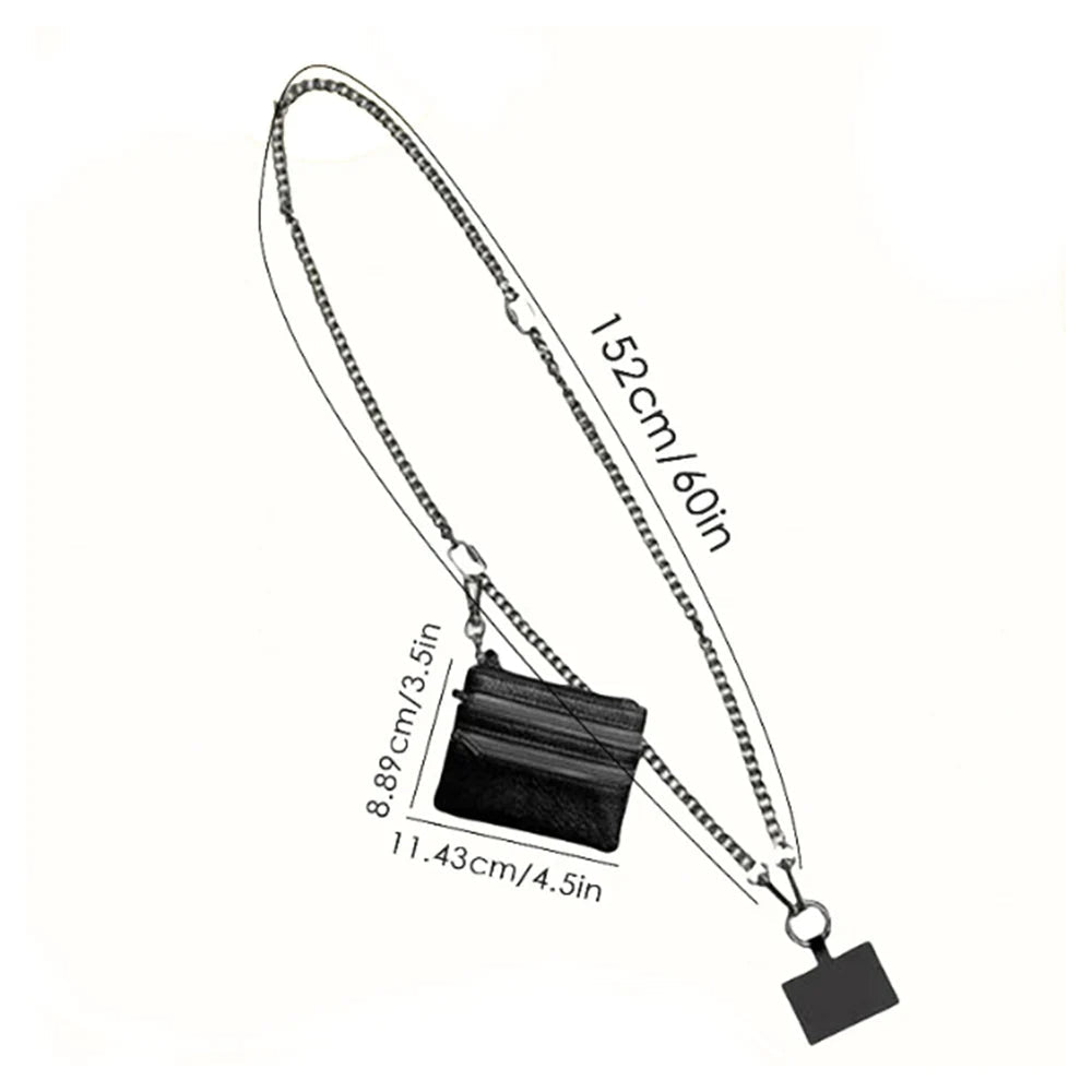 Adjustable Phone Strap with Zipper Pouch – Anti-Lost Crossbody Lanyard for Women, Secure & Stylish Phone Holder, Bag Accessory
