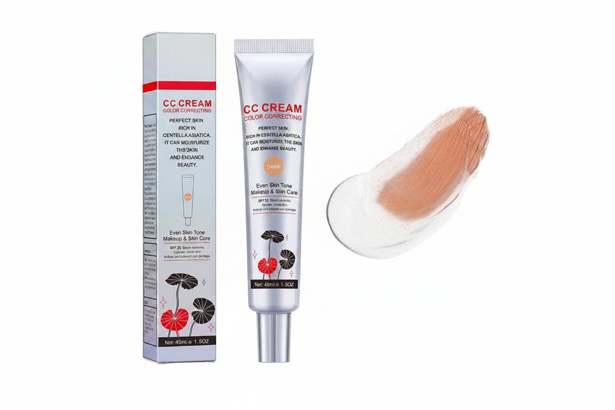Color Correcting CC Cream with Centella - Lightweight Foundation with Whitening, BB Cream Coverage & Skin Repair in One