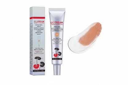 Color Correcting CC Cream with Centella - Lightweight Foundation with Whitening, BB Cream Coverage & Skin Repair in One