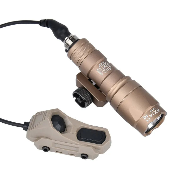 Tactical Flashlight with Dual Function Remote Pressure Switch - Hunting Light with AXON Dual Remote Switch Flashlight, M300 M600 Fits 20mm Rails for Airsoft Pros