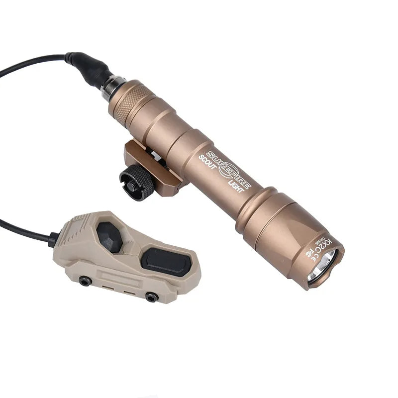 Tactical Flashlight with Dual Function Remote Pressure Switch - Hunting Light with AXON Dual Remote Switch Flashlight, M300 M600 Fits 20mm Rails for Airsoft Pros