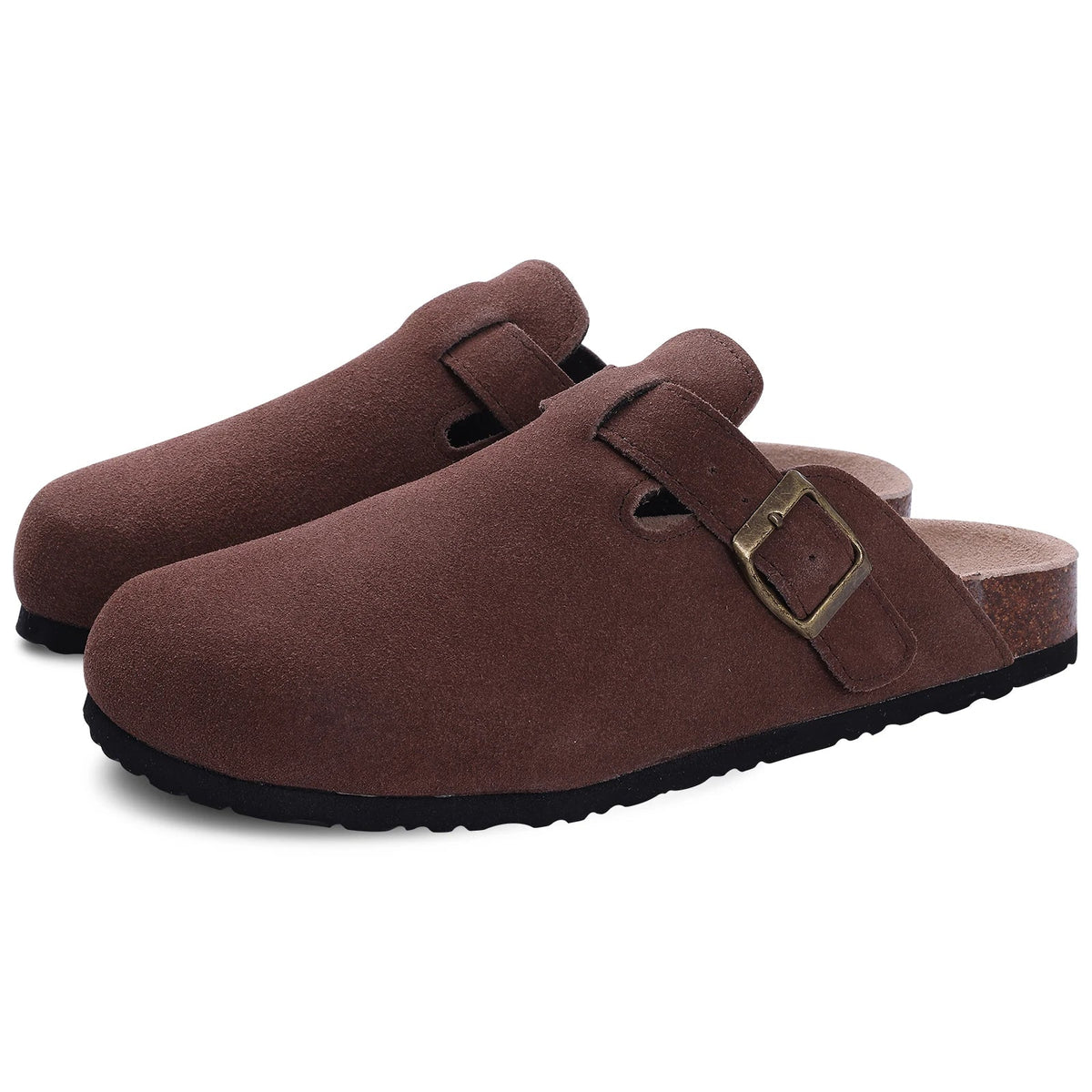Comwarm Arch Support Suede Mules – Unisex Cork Sole Clogs for Home, Beach, Outdoor Comfort & Stylish Everyday Footwear