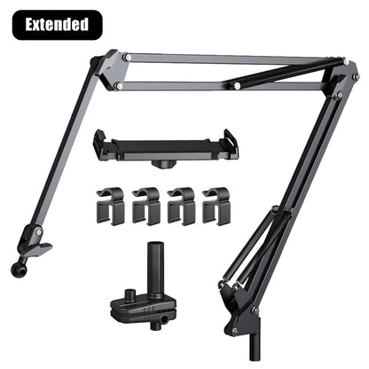 Rotatable Tablet Bed Stand – Long Arm Holder for iPad, Samsung & Xiaomi Tablets (4-12.9”) for Comfortable Viewing in Any Position