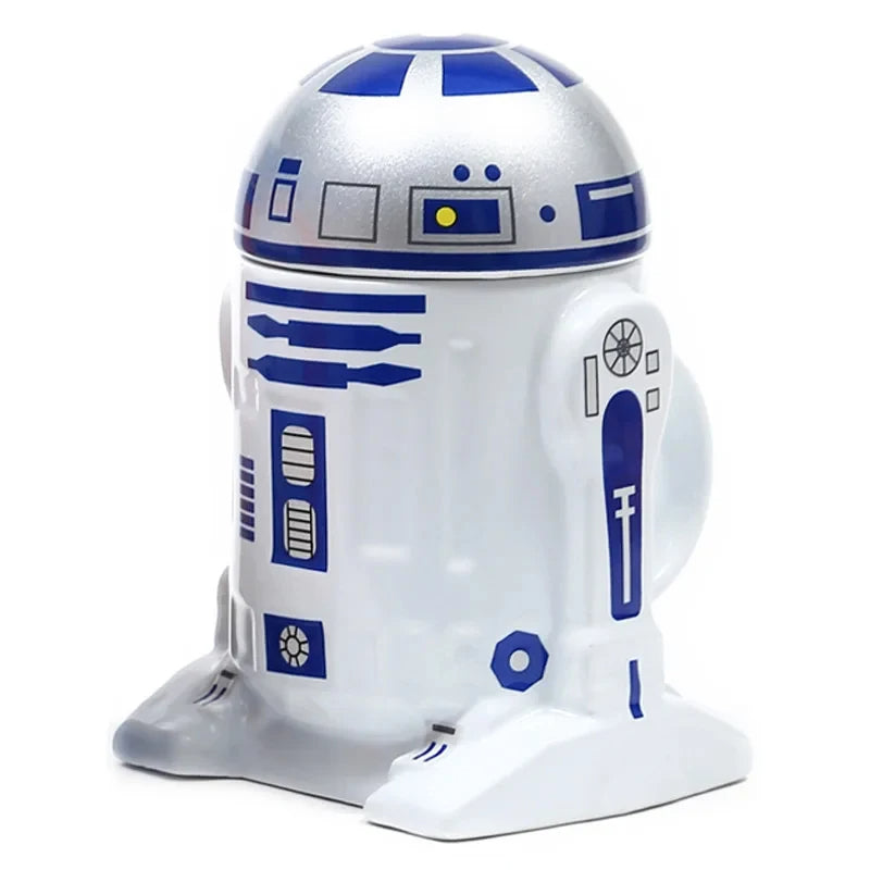 Star Wars R2-D2 Ceramic Mug with Lid – Thermal Insulated Mandalorian Coffee Cup for Kids & Adults, Creative Gift Box Kitchen Tool