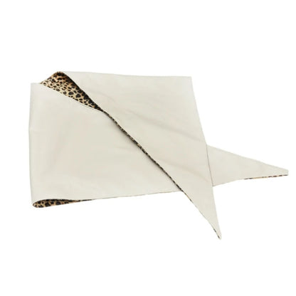PU Leather and Leopard Bandana Headscarf – Handmade Hairscarf for Bold Style, Festival Wear & Artistic Statement Accessory