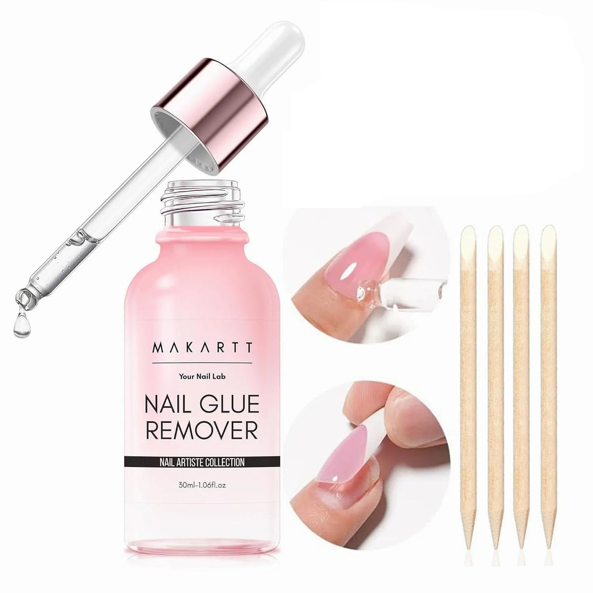 Nail Glue & Remover Set – Gentle UV Nail Glue for Press-On Nails, Non-Acetone Removal for Damage-Free Nail Art Experience