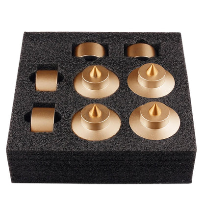 Aluminum Audio Amplifier Feet – 4-Piece HiFi Shock Absorber Pads for Speaker or CD Player, Reduce Vibration, Boost Sound Clarity