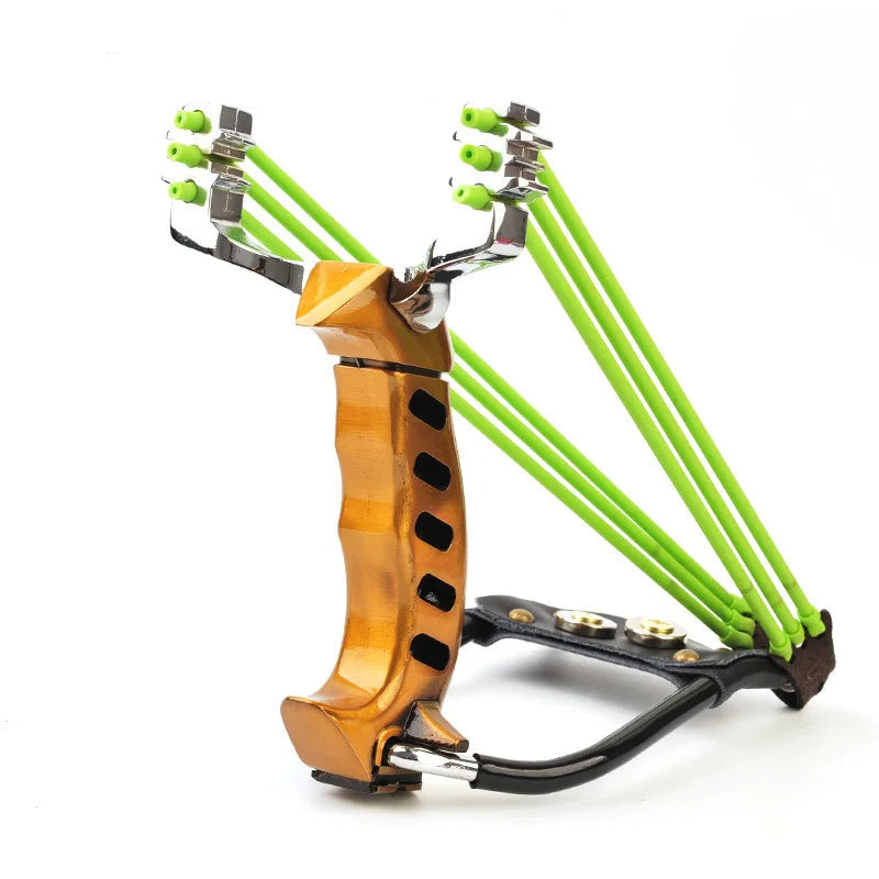 Professional Hunting Slingshot – High Strength Steel, Folding Wrist Support, and Rubber Band Catapult for Precision Shooting