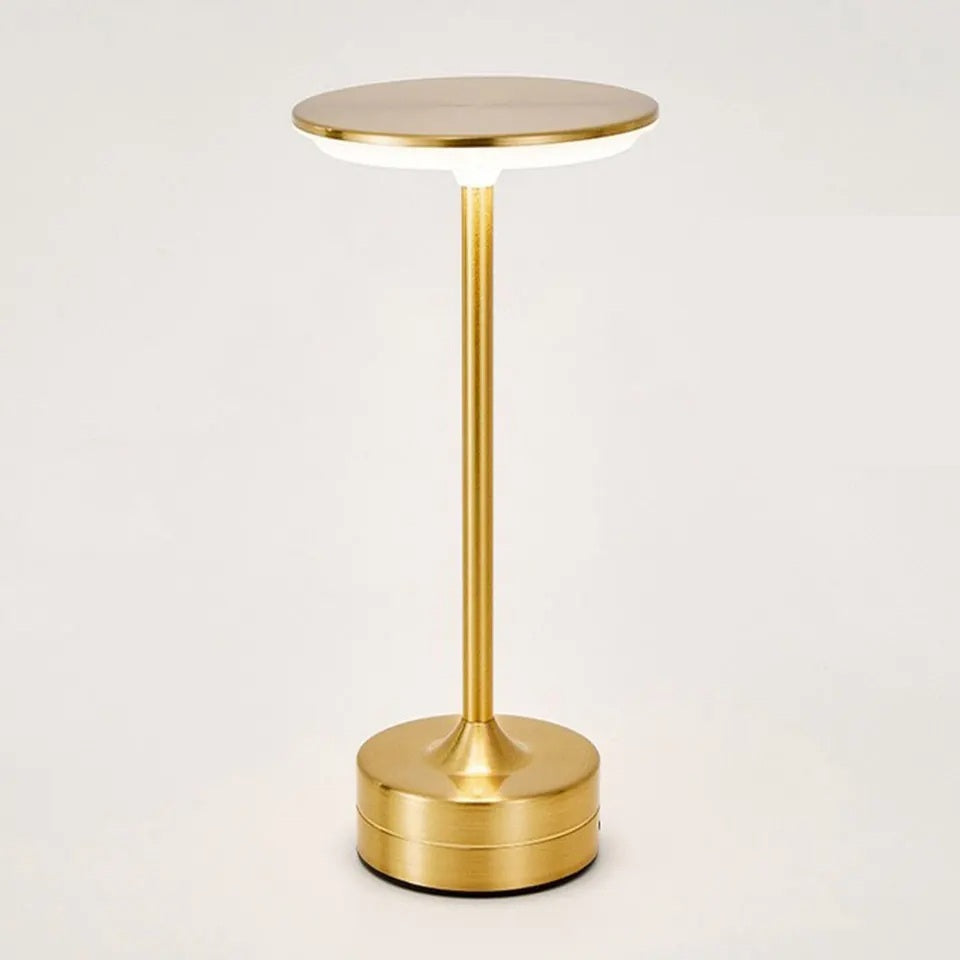 Touch-Activated USB Metal LED Table Lamp – Rechargeable Mood Light for Bedroom, Bar, or Restaurant Ambience and Desk Decor