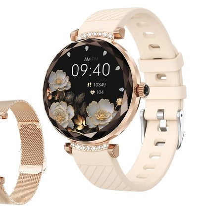 Women’s Fashion Smartwatch with 1.19" AMOLED Screen – Waterproof Fitness Tracker, Heart Monitor & Bluetooth Calling Features