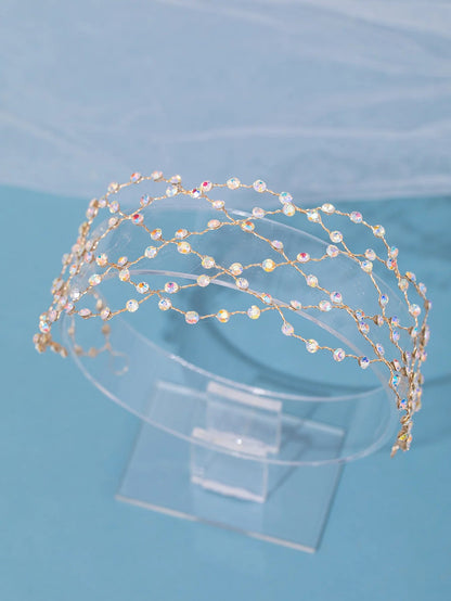 Simulated Pearl Bridal Headband – Elegant Hair Chain Tiara for Weddings, Noiva Headdress, and Timeless Women’s Hair Accessory for Special Occasions
