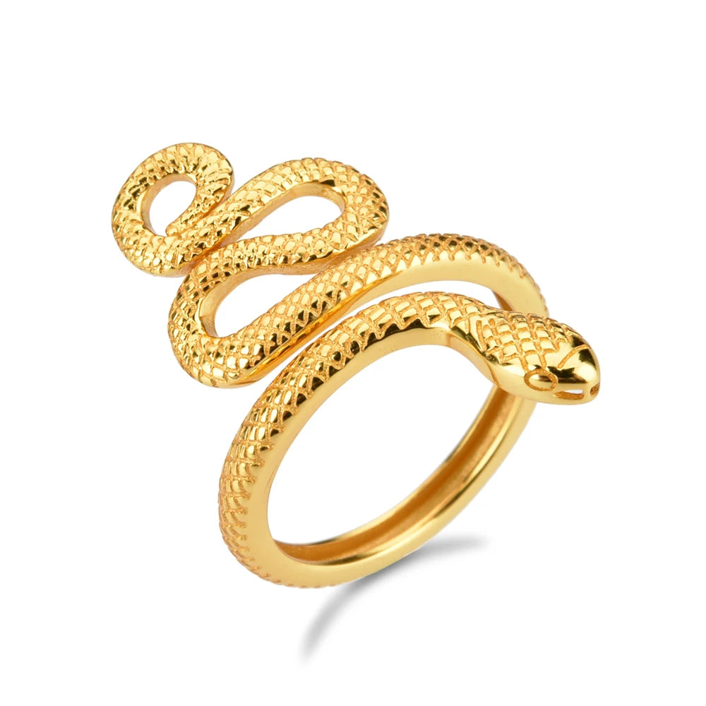 Sterling Silver Adjustable Snake Ring – 925 Silver Rock Punk Resizable Luxury Long Statement Ring for Bold, High-Quality Fashion Jewelry