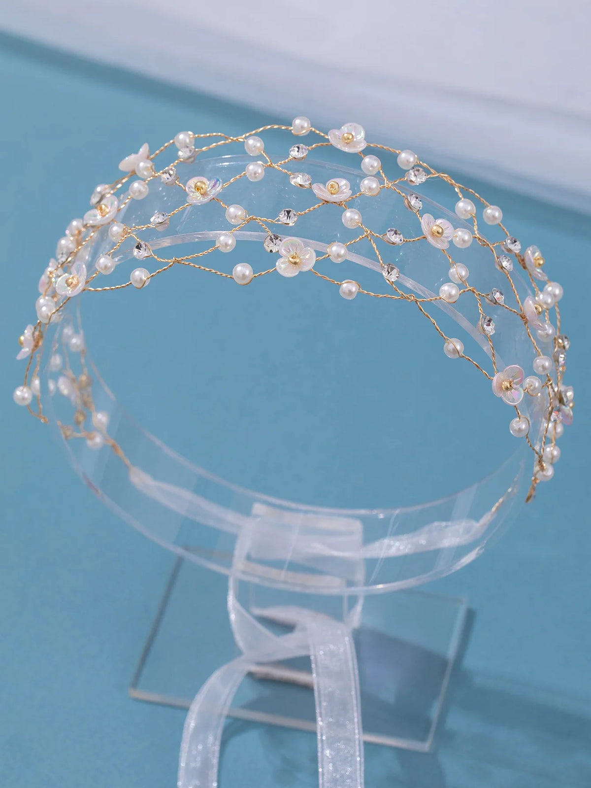 Simulated Pearl Bridal Headband – Elegant Hair Chain Tiara for Weddings, Noiva Headdress, and Timeless Women’s Hair Accessory for Special Occasions