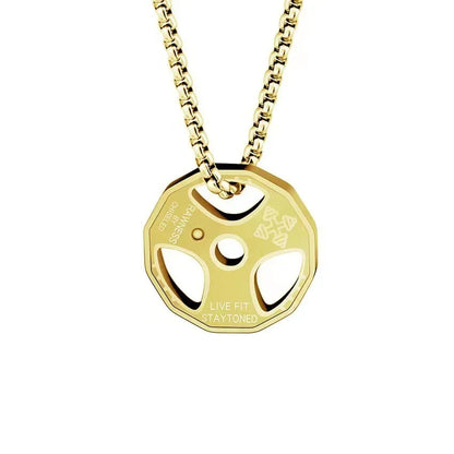 Steel Dumbbell Necklace - Fitness-Inspired Gym Jewelry for Men & Women, Bold Workout Pendant Gift for Lifters & Trainers