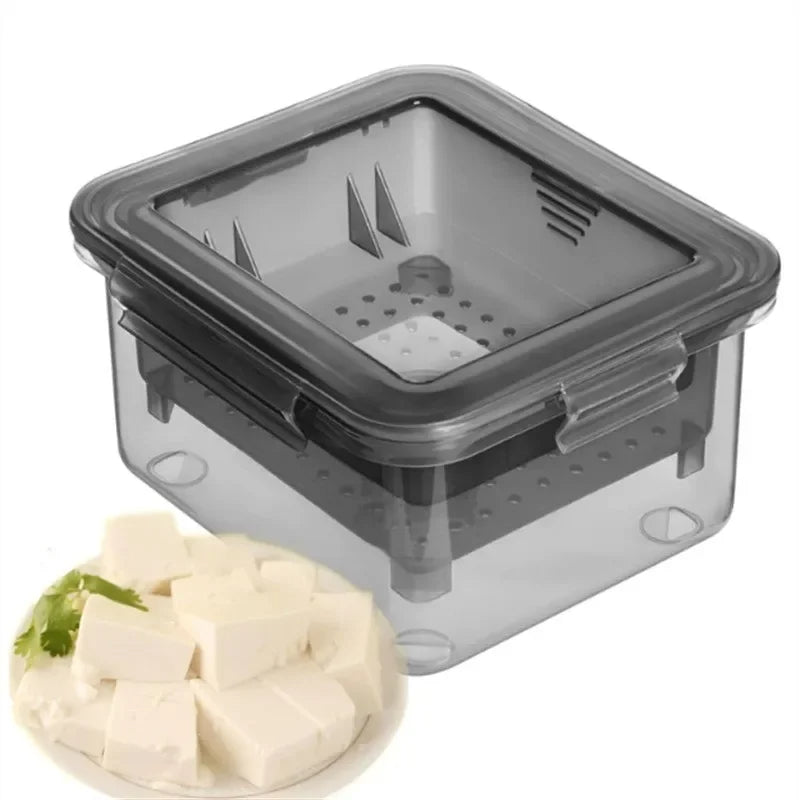 Three-Layer Tofu Press Mold - Safe Kitchen Gadget for Water Removal & Homemade Soybean Curd, Easy & Clean Tofu Making Tool