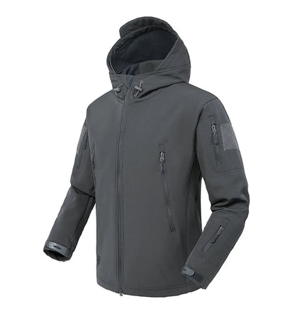 Tactical Military Shark Skin Jacket – Waterproof Softshell Combat Bomber Coat with Hood for Outdoor, Hiking, or Army Gear