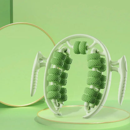 Muscle Massage Roller – 360° Massager with Dual-Row Slimming Clamp for Legs, Waist, Arms, and Buttocks with Handheld Massager Design