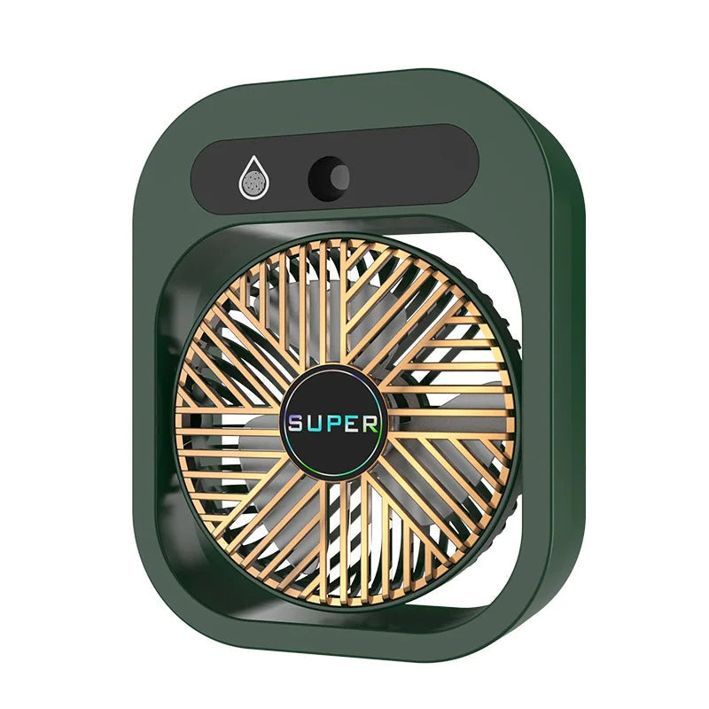 USB Mini Ice Fog Fan – Multi-Function 1200mAh Cooling Device with Humidifier, Air Conditioning Features, and Desk Portability