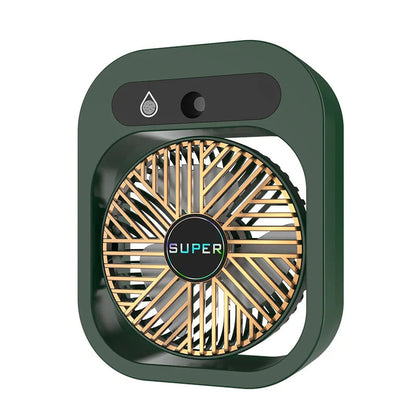 USB Mini Ice Fog Fan – Multi-Function 1200mAh Cooling Device with Humidifier, Air Conditioning Features, and Desk Portability