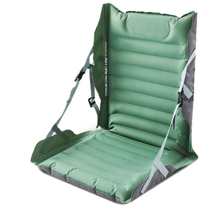 Outdoor Inflatable Seat Cushion with Backrest – Adjustable Folding Air Chair for Camping, Picnics, Beach Trips, and Relaxing on the Go
