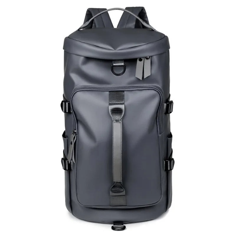 Gym Travel Backpack for Men & Women – Faux Leather Duffel Shoulder Bag, Durable Outdoor Sports and Fitness Weekender Gear
