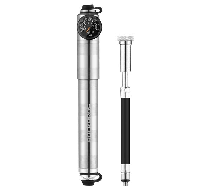 Portable Bike Pump – 130 PSI Durable Aluminum Alloy Hand Air Pump for MTB, Road Cycling, Schrader & Presta Valve Ready