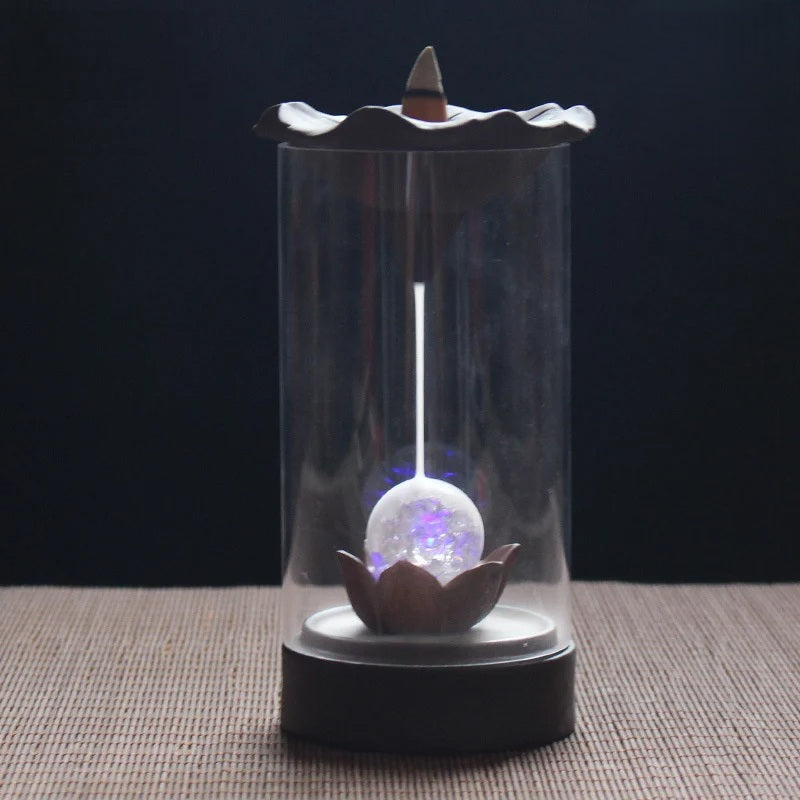 Backflow Incense Burner Ornament - Indoor Windproof Decor for Teahouse or Office Space