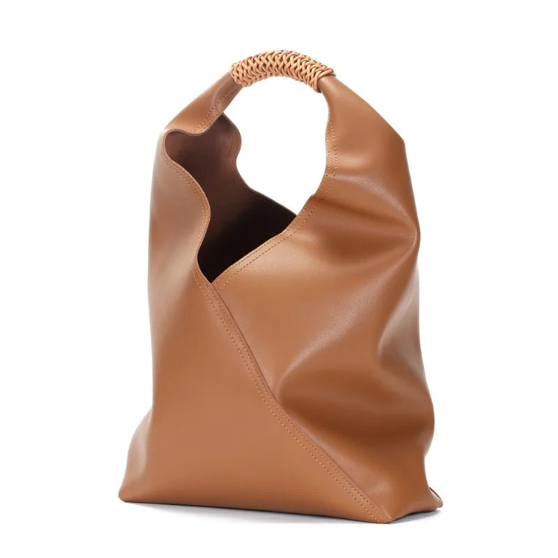 Genuine Leather Tote Bag - Spacious Spring/Summer Women's Handbag with Shoulder Strap for Commuting in Style