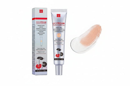 Color Correcting CC Cream with Centella - Lightweight Foundation with Whitening, BB Cream Coverage & Skin Repair in One