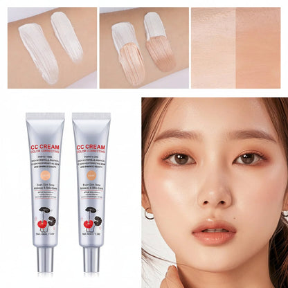 Color Correcting CC Cream with Centella - Lightweight Foundation with Whitening, BB Cream Coverage & Skin Repair in One