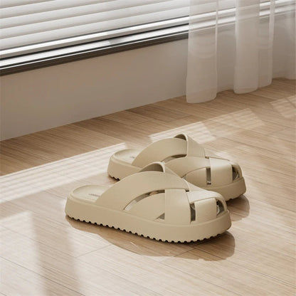 Unisex Closed-Toe EVA Slippers – Soft Anti-Slip Summer Sandals for Men & Women, Outdoor Baotou House Shoes for Home Comfort
