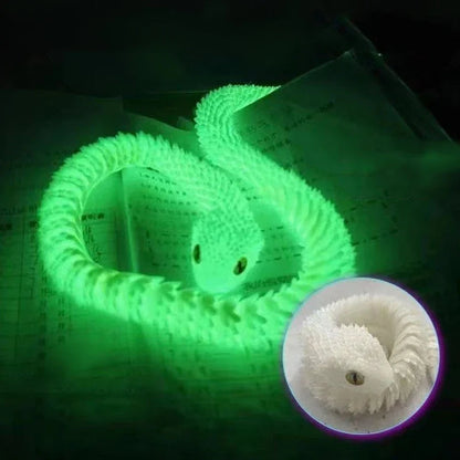 3D-Printed Articulated Snake - Posable Bush Viper Desk Fidget