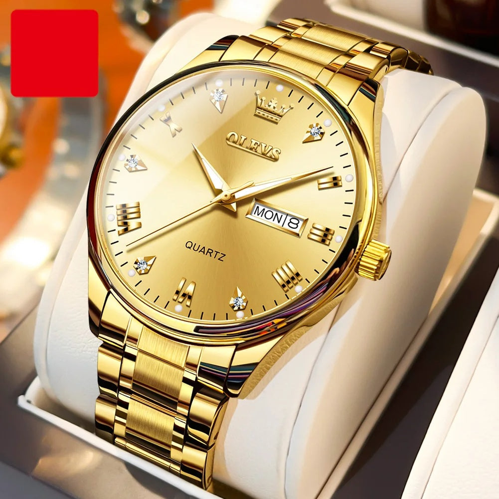Luxury Couple Watches – Stainless Steel Waterproof Timepieces for Men & Women, Romantic Gift Set with Matching Elegant Style