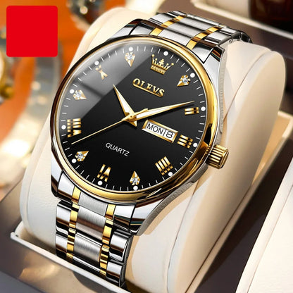 Luxury Couple Watches – Stainless Steel Waterproof Timepieces for Men & Women, Romantic Gift Set with Matching Elegant Style