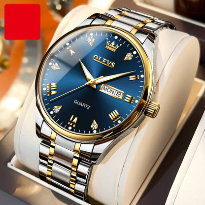 Luxury Couple Watches – Stainless Steel Waterproof Timepieces for Men & Women, Romantic Gift Set with Matching Elegant Style