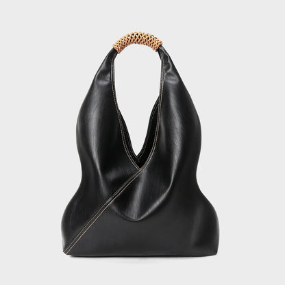 Genuine Leather Tote Bag - Spacious Spring/Summer Women's Handbag with Shoulder Strap for Commuting in Style