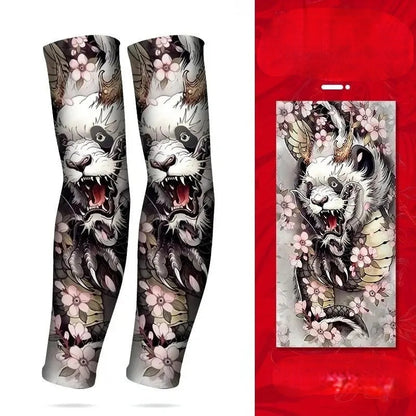 Summer Tattoo Arm Sleeves  - 2pcs. Seamless Ice Silk UV Protection Sleeves for Golf, Driving, Outdoor Sports & Style