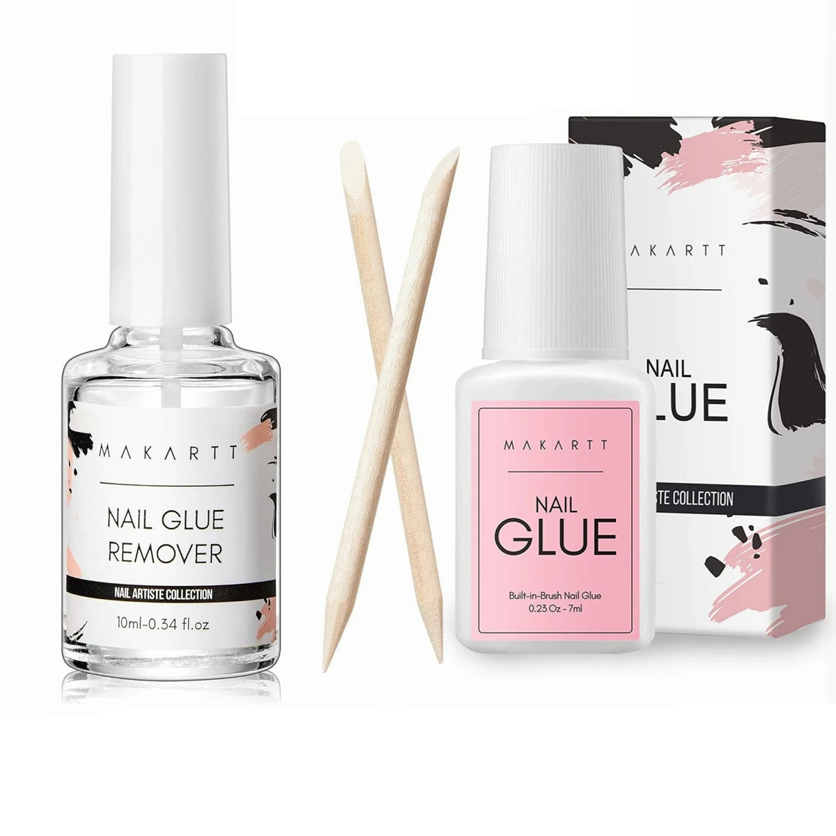 Nail Glue & Remover Set – Gentle UV Nail Glue for Press-On Nails, Non-Acetone Removal for Damage-Free Nail Art Experience