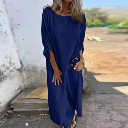 Women’s Casual Spring Summer Pants Set – Elegant Loose-Fit Pullover with Irregular Neck and Wide-Leg Pants for Effortless Everyday Sophistication