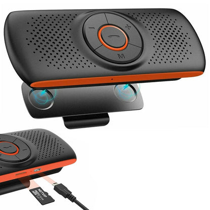Car Kit Handsfree Speakerphone – Crystal Clear Bluetooth Calls with Multipoint Connectivity, Sun Visor Mount, and Built-in Car Charger
