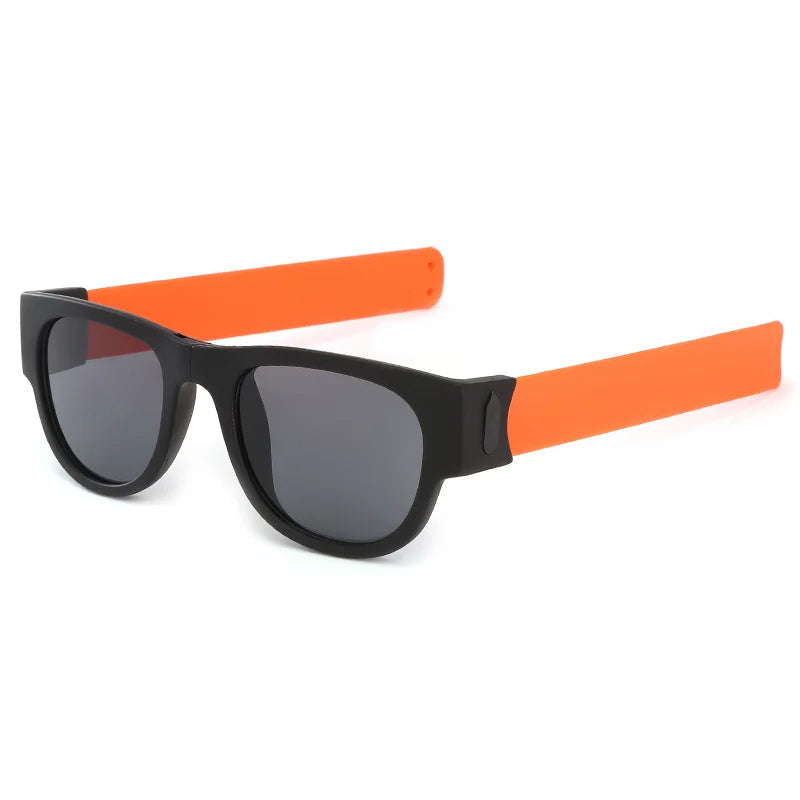 Folding Slap Sunglasses – Trendy Polarized Shades for Men with Mirror Finish and Wristband-Style Folding Innovation