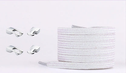 Elastic Shoelaces Sneakers - Colorful No-Tie Flat Laces with Metal Lock for Adults & Kids, Lazy Fit, Stylish Convenience