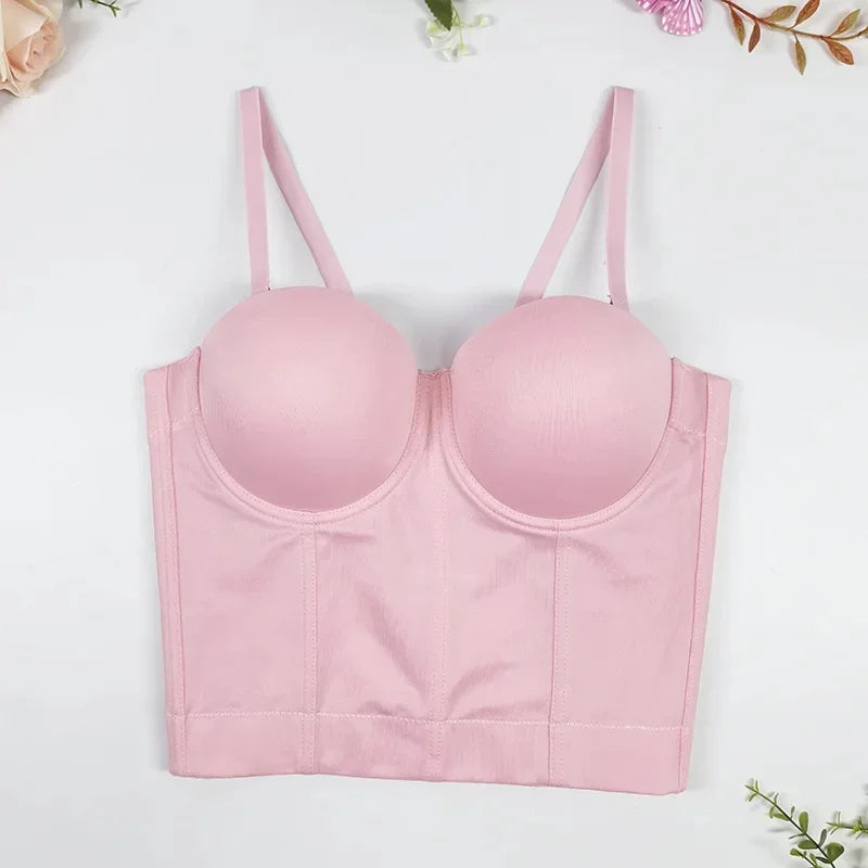 Strapless Backless Bodysuit – Sexy Slimming Crossbody Vest with Chest Wrap and Fishbone Support for Beautiful Silhouette Appeal