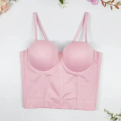 Strapless Backless Bodysuit – Sexy Slimming Crossbody Vest with Chest Wrap and Fishbone Support for Beautiful Silhouette Appeal